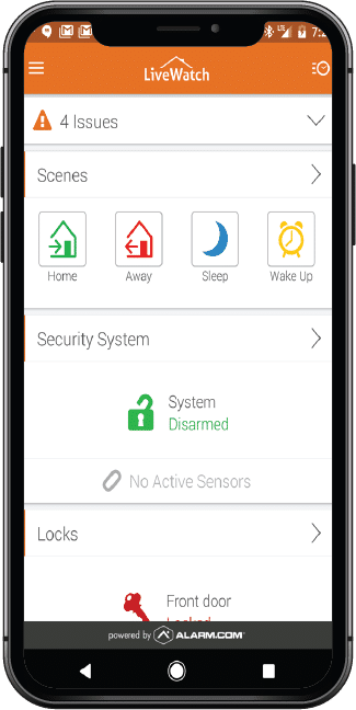 smart device with security system control panel