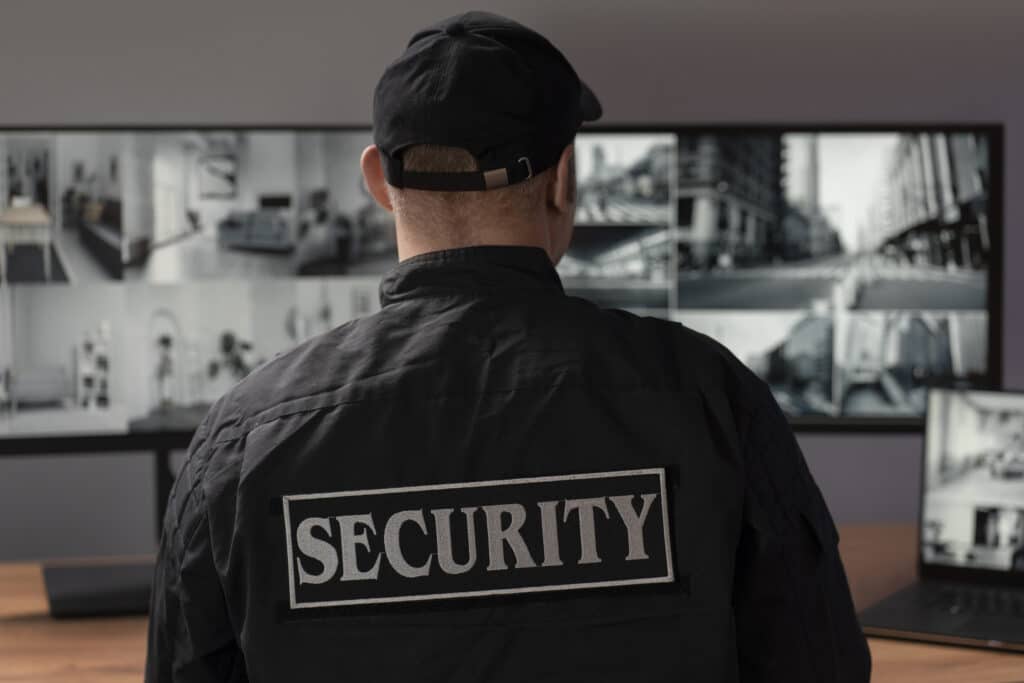 portrait male security guard with uniform